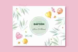 Free vector watercolor floral baptism photocall