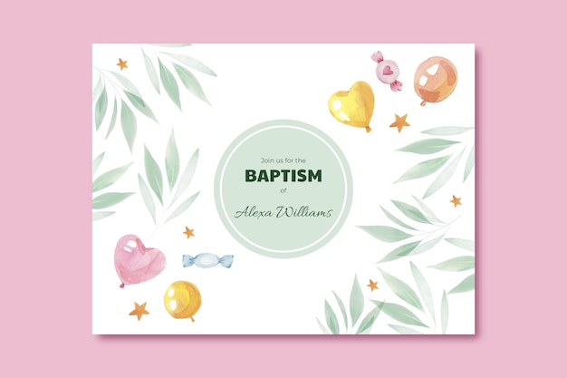 Watercolor floral baptism photocall