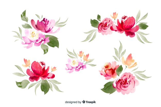 Watercolor floral bouquet collection