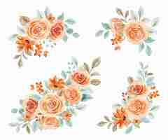 Free vector watercolor floral bouquet collection