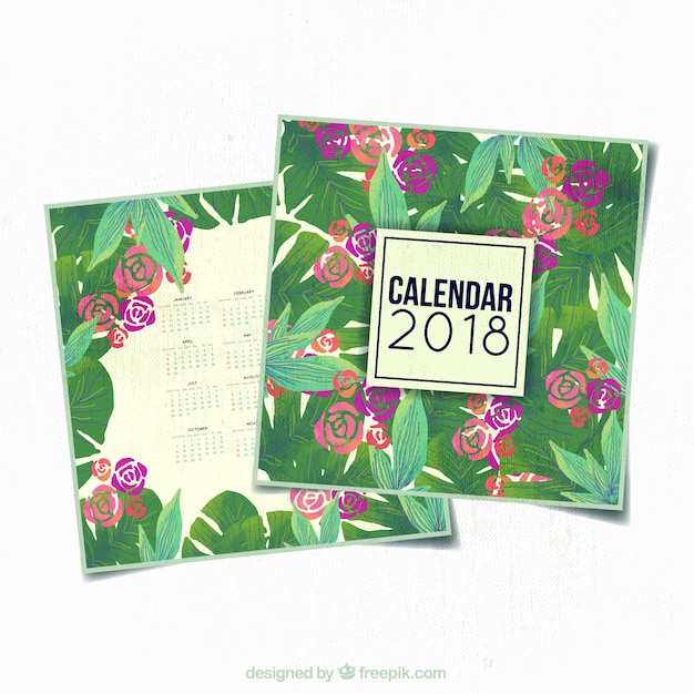 Watercolor floral calendar