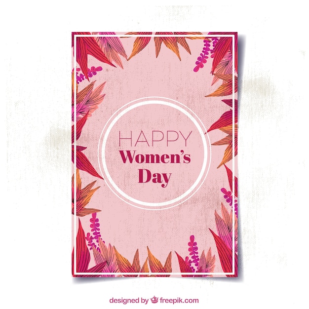 Free vector watercolor floral card for women's day