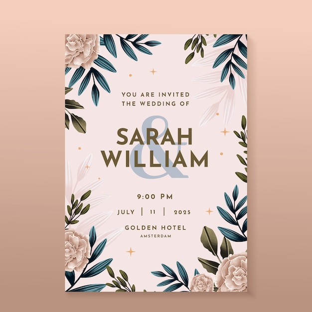 Free vector watercolor floral celebration invitation