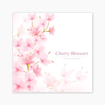 水彩​花​桜​の​フレーム​ベクトル