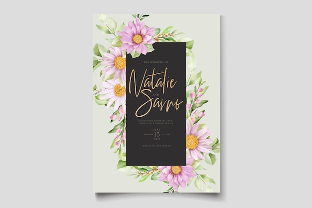 Free vector watercolor floral christmas card