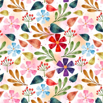 Watercolor floral colorful pattern
