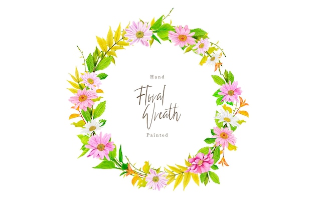 watercolor floral daisy wreath collection
