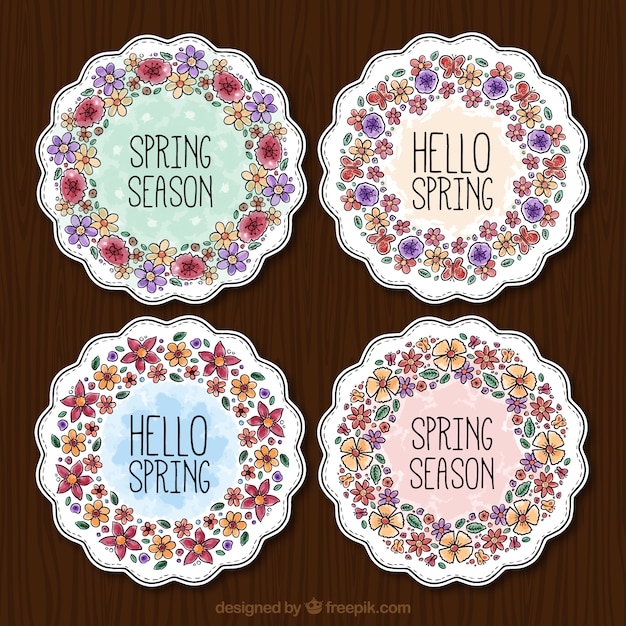 Watercolor floral decoration stickers