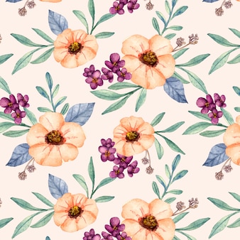 Watercolor floral decorations wallpaper