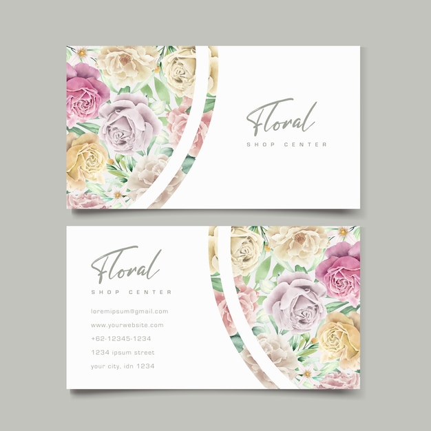 Free vector watercolor floral element wedding card set