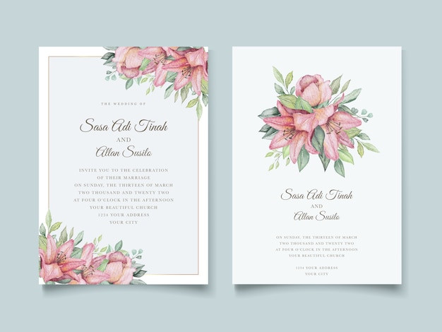 Набор акварельных цветочных элементов свадебных открыток