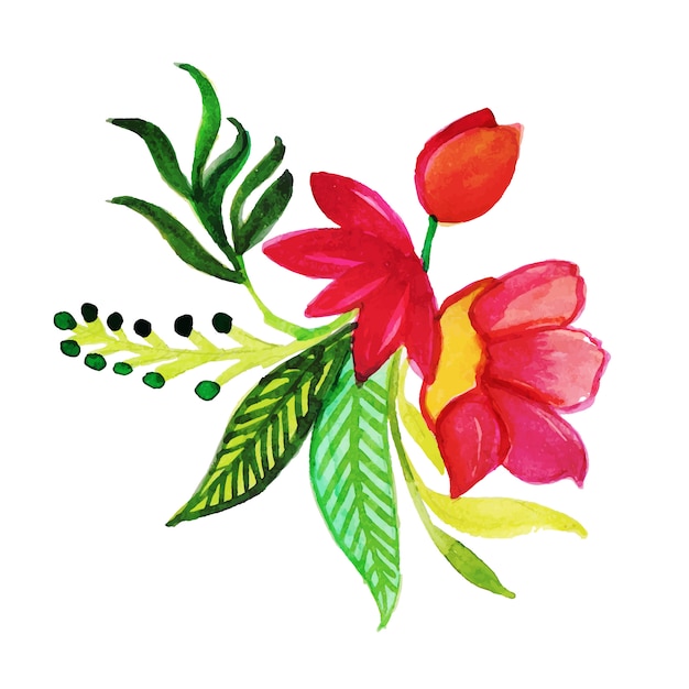Watercolor Floral Element
