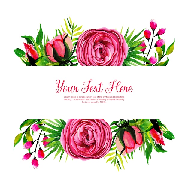 Watercolor floral frame background