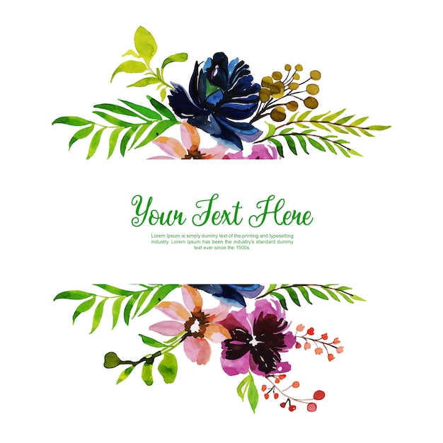 Watercolor Floral Frame Background