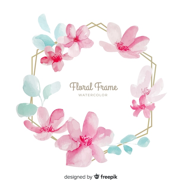 Watercolor floral frame background