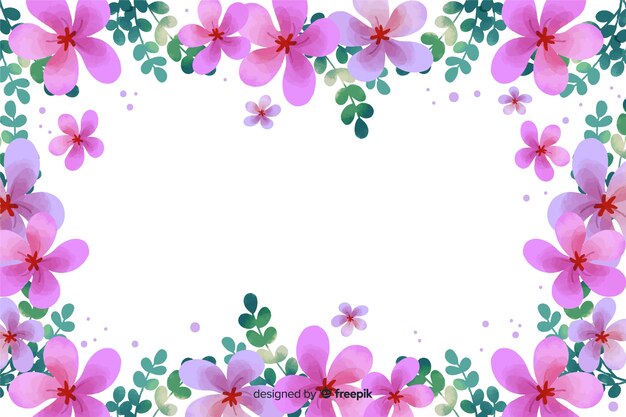 Watercolor floral frame background