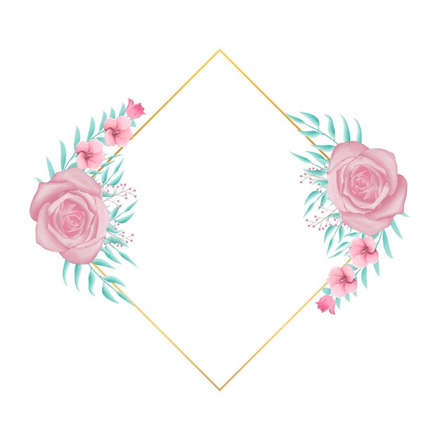 青の水彩画の花のイラスト 無料のベクター