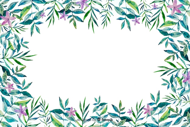 Watercolor floral frame background