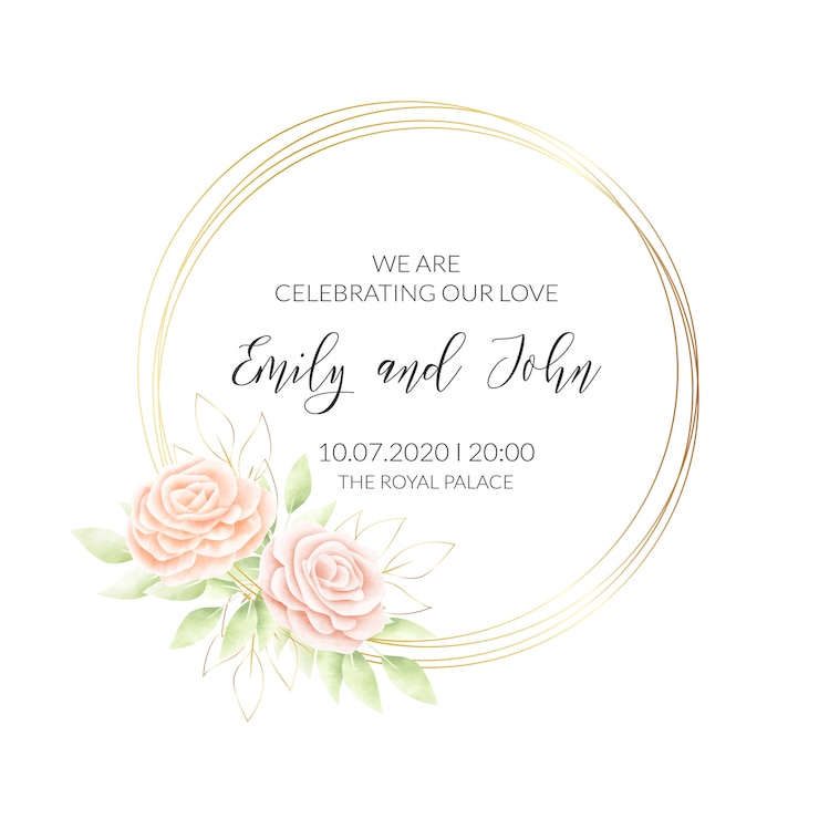 Free Vector | Watercolor floral frame invitation card