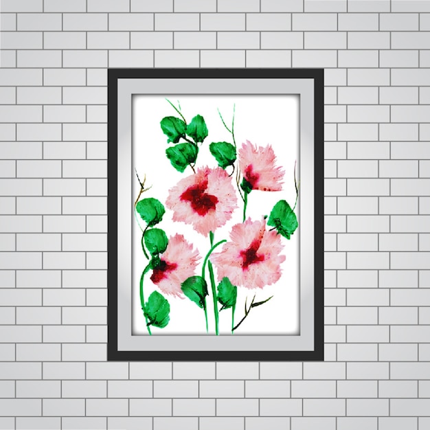 Watercolor Floral Frame Mockup