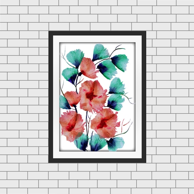 Watercolor Floral Frame Mockup