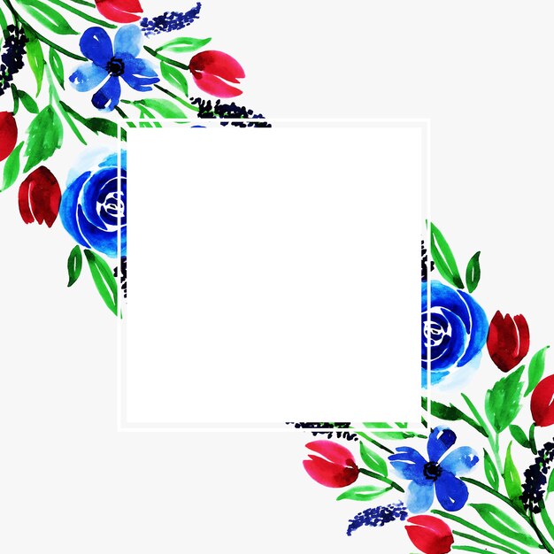 Watercolor Floral Frame Multi-Purpose Background for celebrations