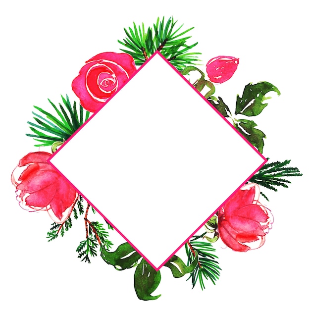 Watercolor Floral Frame Multi-Purpose Background