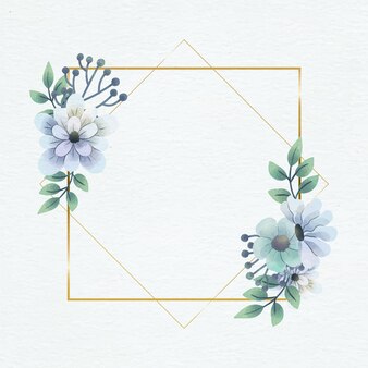 수채화 꽃 프레임 템플릿