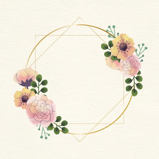 Free vector watercolor floral frame template