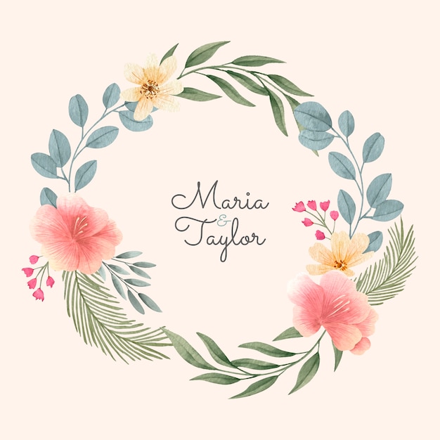 Free vector watercolor floral frame template