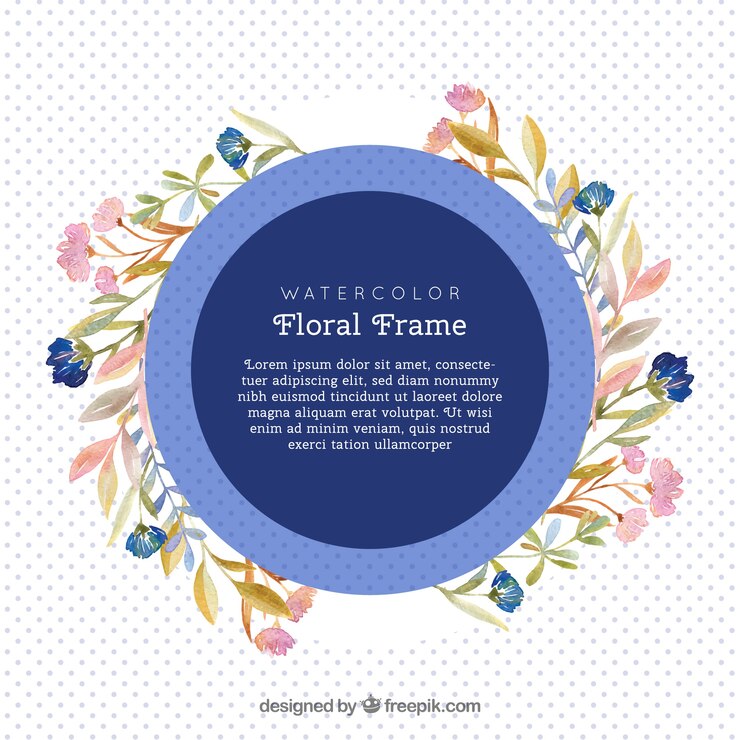 Free Vector watercolor floral frame with elegant style