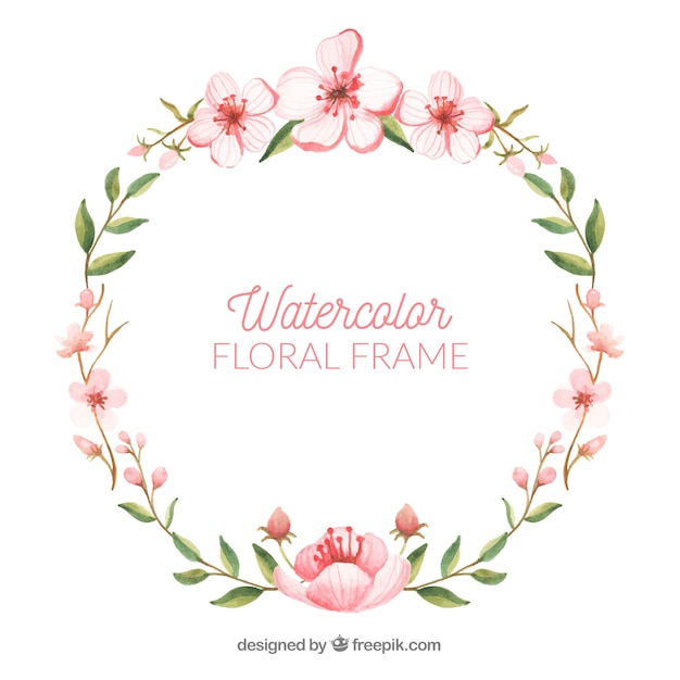 Free vector watercolor floral frame with lovely style