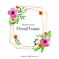 Free vector watercolor floral frame with lovely style