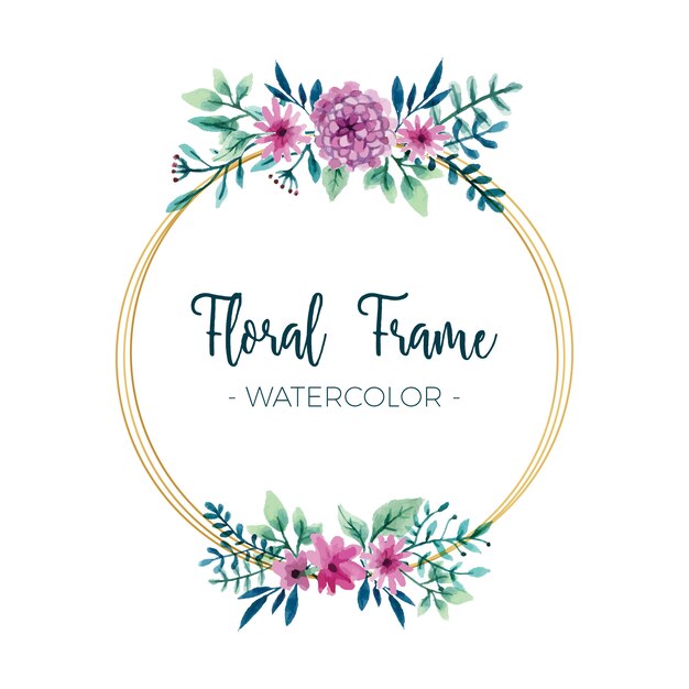 Watercolor floral frame