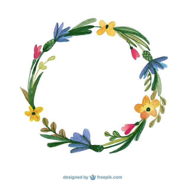 Free vector watercolor floral frame