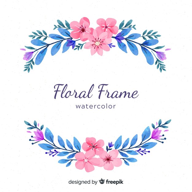 Watercolor floral frame