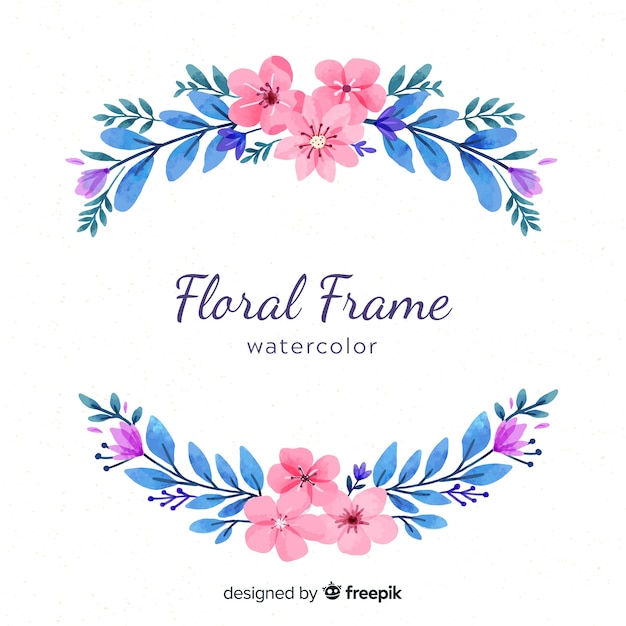 Watercolor floral frame 