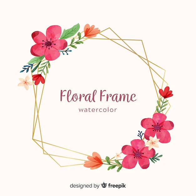 Watercolor floral frame