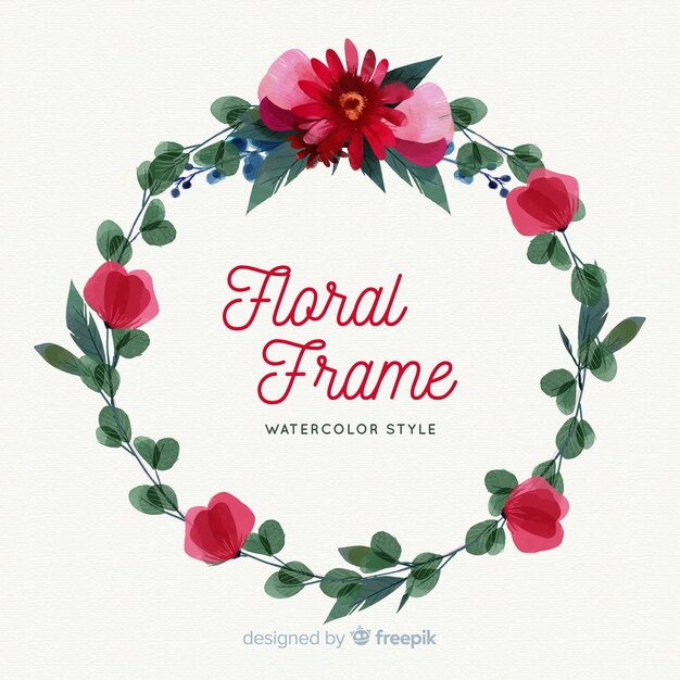 Watercolor floral frame