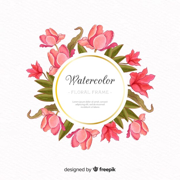 Watercolor floral frame