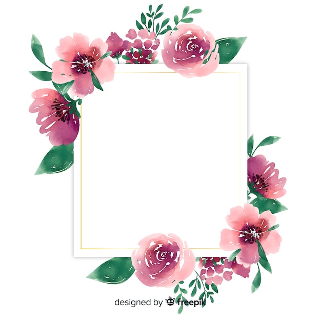 Free vector watercolor floral frame