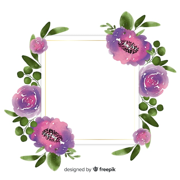 Free vector watercolor floral frame