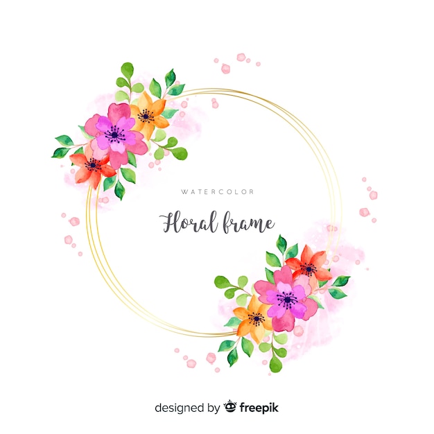 Free vector watercolor floral frame