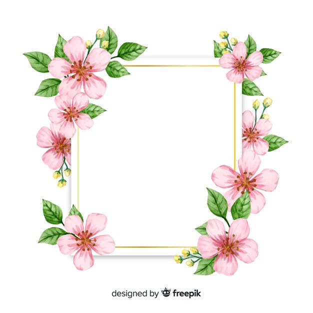 Watercolor floral frame