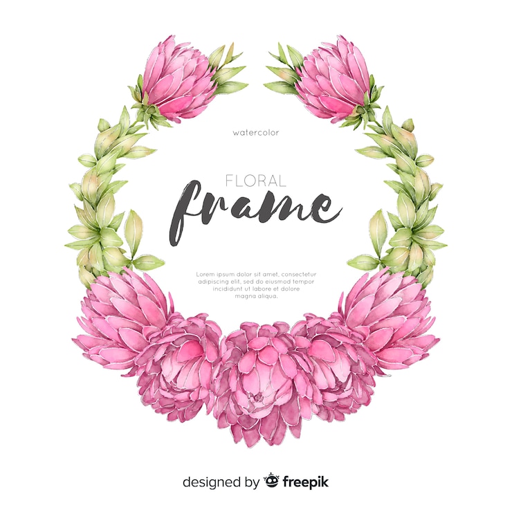 Free Vector watercolor floral frame