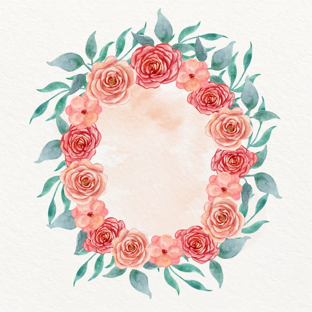 Watercolor floral frame