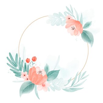 Watercolor floral frame