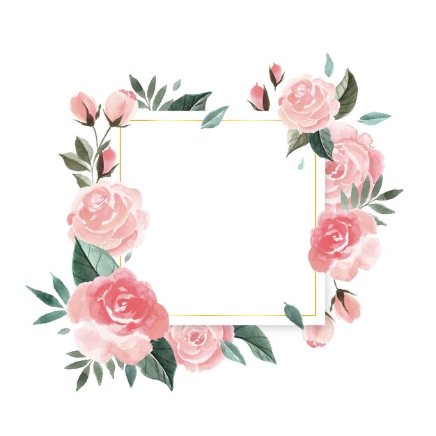 Watercolor Floral Frame