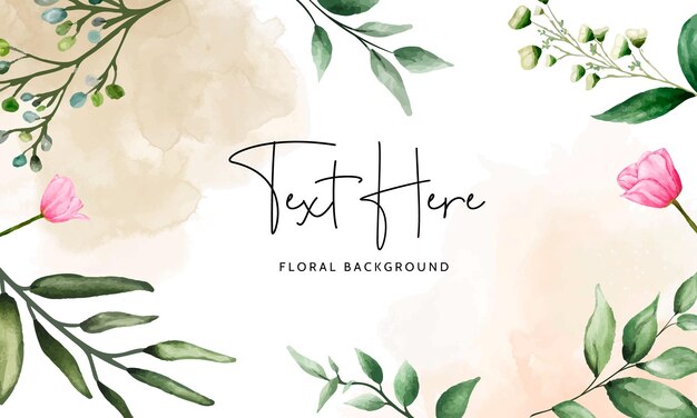 watercolor floral hand drawing background