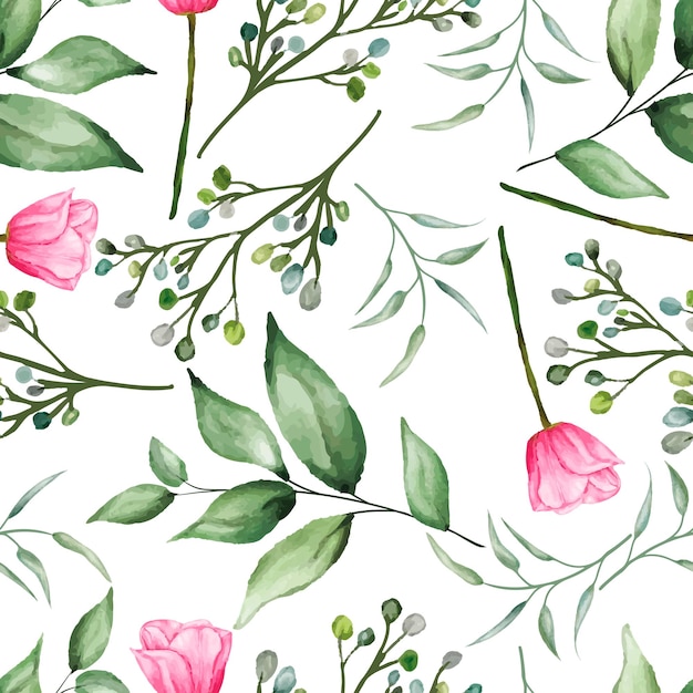 수채화 꽃 손 그리기 원활한 패턴